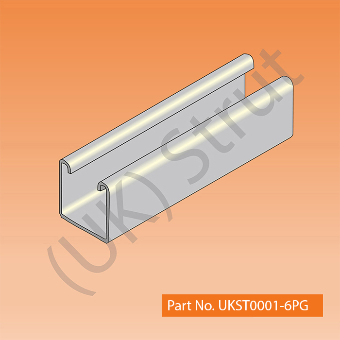 41 x 41, 2.5mm Deep Solid Channel (6m) PG (Unistrut Compatible)
