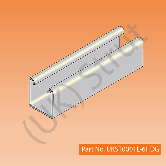 41 x 41, 1.5mm Solid Channel (3m) HDG (Unistrut Compatible)